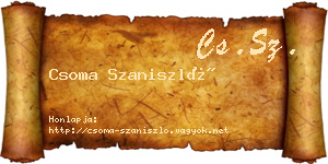 Csoma Szaniszló névjegykártya